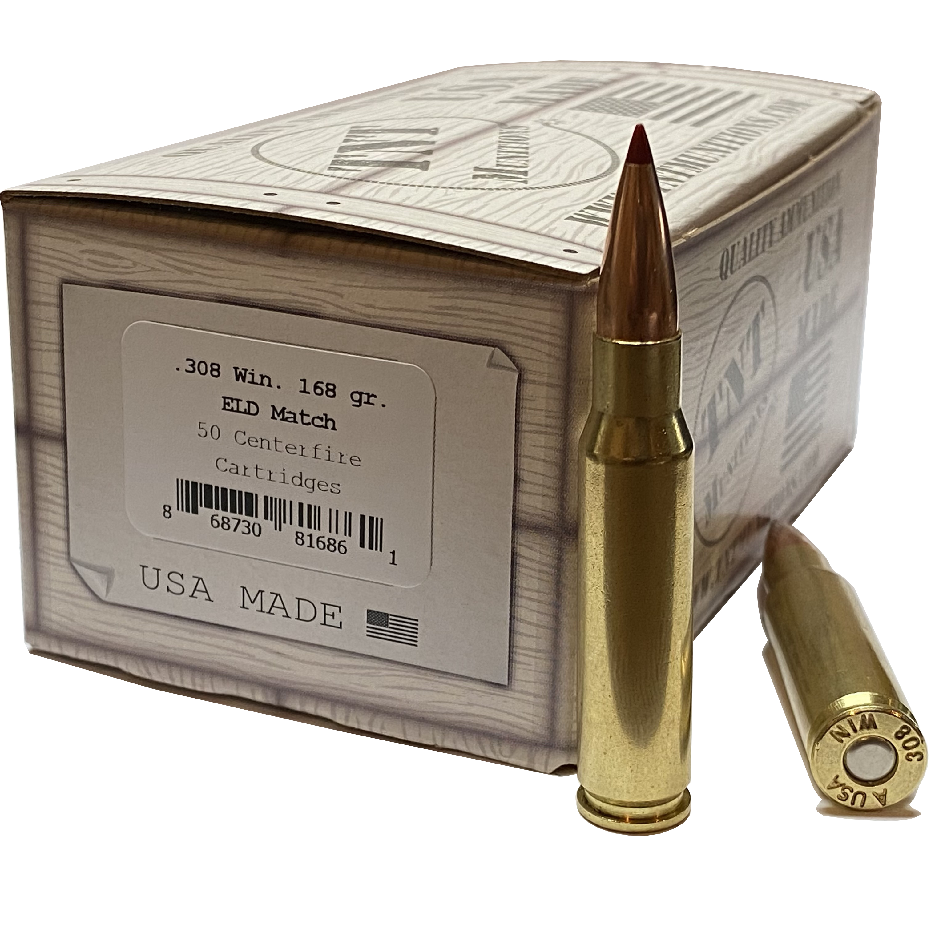 .308 Win. 168 gr. ELD Match. MEMORIAL DAY SALE! THROUGH MAY 29TH ONLY - SHIPS NBD