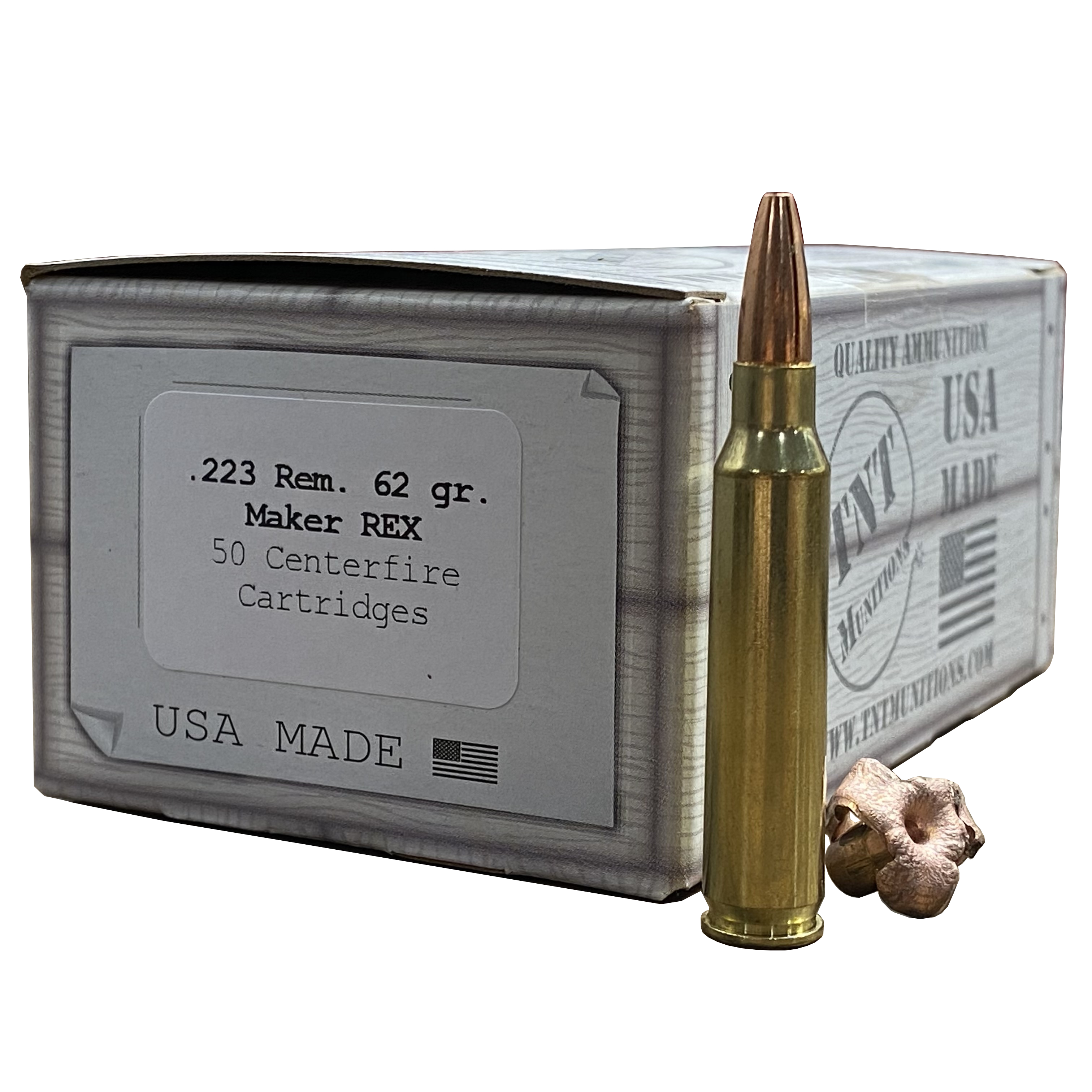 .223 Rem. 62 gr. Maker REX. MEMORIAL DAY SALE! THROUGH MAY 29TH ONLY - SHIPS NBD  - (LEAD-FREE)