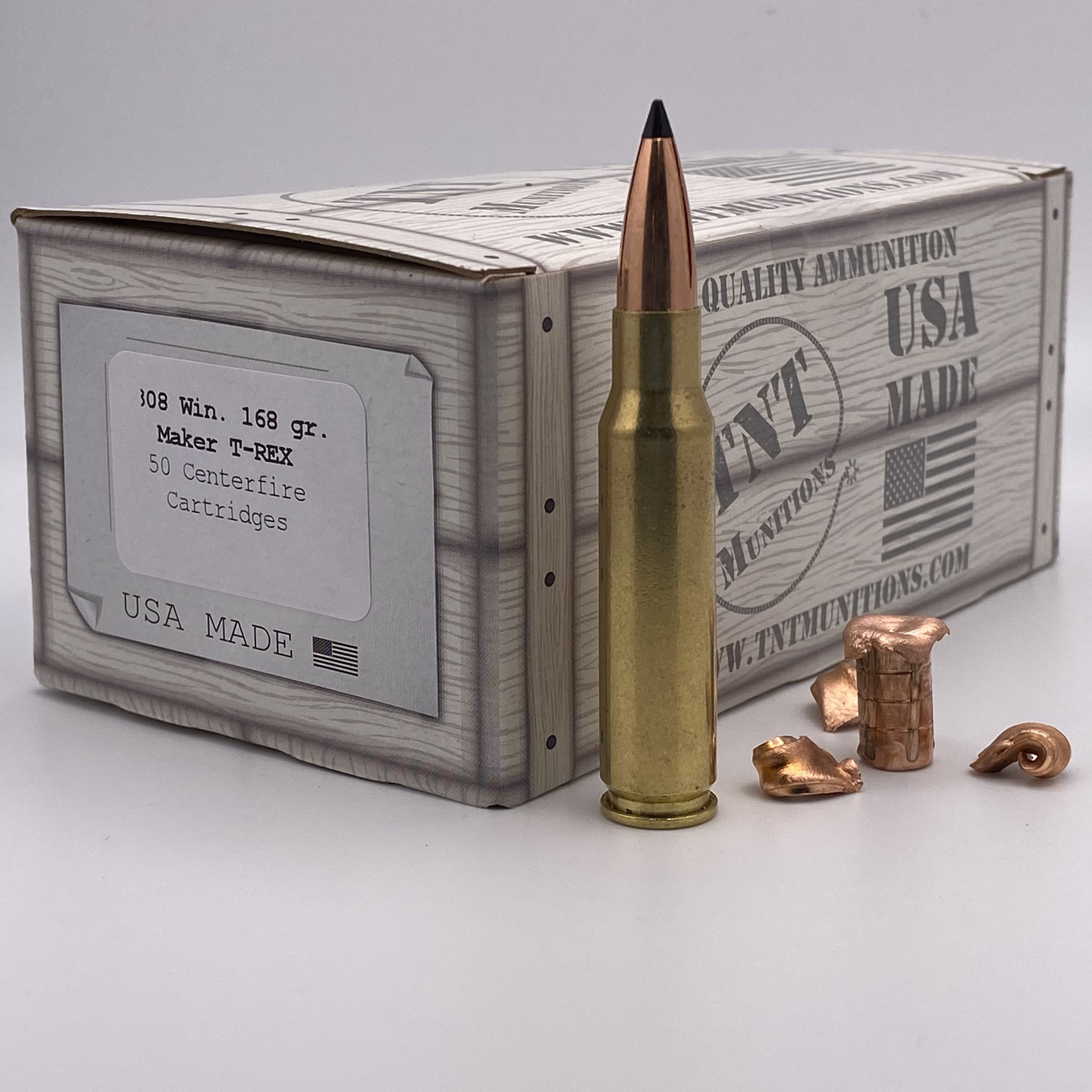 .308 Win. 168 gr. Maker T-REX. MEMORIAL DAY SALE! THROUGH MAY 29TH ONLY - SHIPS NBD  - (LEAD-FREE)